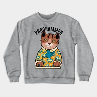 Programmer Girl Cat Crewneck Sweatshirt